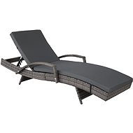 TECTAKE Garden lounger Océane, grey - Garden Lounger