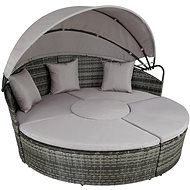 TECTAKE Postel zahradní se stříškou Santorin, šedá - Garden Bed