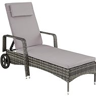 Tectake Garden lounger, grey - Garden Lounger