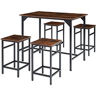 Bistro stolní set Edinburgh 4+1 Industrial tmavé dřevo - Bar Set