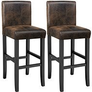 2 Barové židle dřevěné vintage hnědé - Barová židle