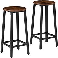 2 Barové stoličky Corby Industrial tmavé drevo - Barová stolička