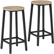 2 Corby Industrial light wood bar chairs, Sonoma oak - Bar Stool