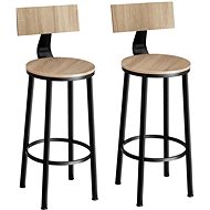 2 Poole Industrial Light Wood Bar Chairs, Sonoma Oak - Bar Stool