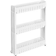 Kitchen mobile shelf for narrow spaces 3 shelves white - Shelving Unit