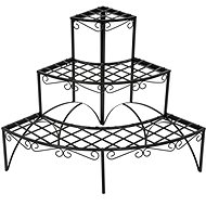 Flower stairs corner 3 steps round black - Flower Table