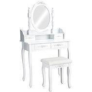 Cosmetic dressing table Barok mirror and stool white - Dressing Table