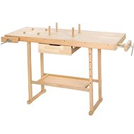 Workshop table Ponk2 wooden with vices brown - Workbench