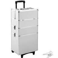Cosmetic case with 3 tiers silver - Makeup Case