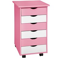 TECTAKE 65 × 36 × 40 cm, wooden, pink - Office Container