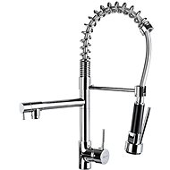 Kitchen sink mixer with 2 handles and flexible hose grey - Tap