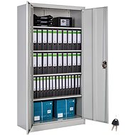 Tectake Metal filing cabinet for files 5 compartments, grey,90 cm - Office Drawer