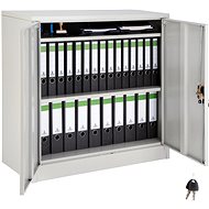 Tectake Metal filing cabinet for files 3 compartments 90x40x90 cm, grey - Office Drawer