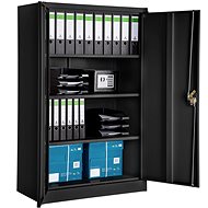 Tectake Metal filing cabinet 4 compartments 140x90x40cm, black - Office Drawer