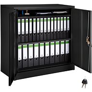 Tectake Metal filing cabinet for files 3 compartments 90x40x90 cm, black - Office Drawer
