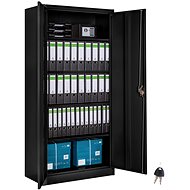 Tectake Metal filing cabinet 5 compartments, black, 80 cm - Office Drawer