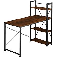 Tectake Hershey computer desk with integrated shelf 122×61×120cm, Industrial dark wood - Writing Desk