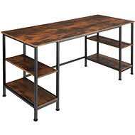 Tectake Computer desk Stoke 137×55×75cm, Industrial dark wood - Writing Desk