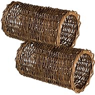Tectake 2 Willow wicker tunnels, brown - Cat Toy