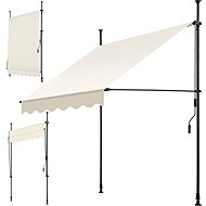 Tectake Clamping awning with hand crank, height adjustable 150 × 180 cm, beige - Awning