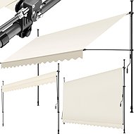 Tectake Clamping awning with hand crank, height adjustable 400 × 180 cm, beige - Awning