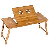 Laptop table for bed 72×35×26cm foldable height adjustable - brown - Laptop Table