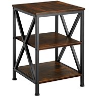 Tectake Storage table Nottingham 40,5×40,5×60,5cm, Industrial dark wood - Side Table