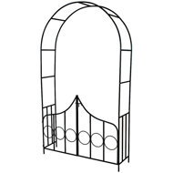 TecTake Garden arch for roses with gate - Plant Support