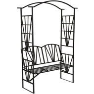 TecTake Garden arch for roses with bench - Plant Support