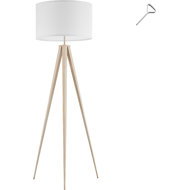 TecTake Floor lamp Lunaris, textile shade, tripod, brown - Floor Lamp