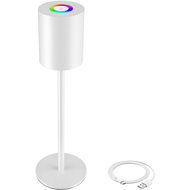 TecTake Retro table lamp Corly, LED, 7 light colours, dimmable, white - Table Lamp