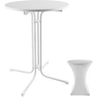 TECTAKE Garden table Eren, folding, with cover, 90 cm, white - Garden Table