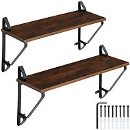 2 Hanging Shelves Irvine, Industrial dark wood - Shelf