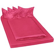 Tectake 2 Bed linen microsatin 200x150cm, red - Bed Linen