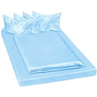 Tectake 2 Bedding microsatin 200x150cm, blue - Bed Linen