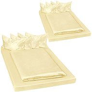 Tectake 2 Bedding microsatin 200x150cm, yellow - Bed Linen
