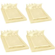 Tectake 4 Bed linen microsatin 200x150cm, yellow - Bed Linen