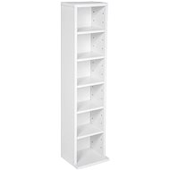 Tectake Stand with 6 shelves for 102 CDs, 90 × 21 × 20 cm - white - Shelving Unit