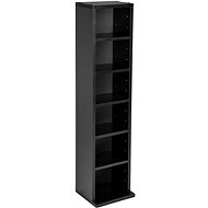 Tectake Stand with 6 shelves for 102 CDs, 90 × 21 × 20 cm - black - Shelving Unit