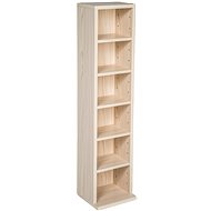 Tectake Stand with 6 shelves for 102 CDs, 90 × 21 × 20 cm - beech - Shelving Unit