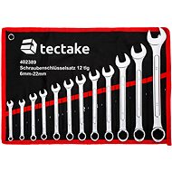 Tectake Sada klíčů 12 dílná, černá/červená - Flat Wrench Set