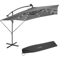 TecTake Sun umbrella Sunna with LED light and handle 2,5 × 2,5 m grey - Sun Umbrella