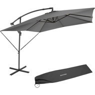 TecTake Sun umbrella Apollon with handle 2,5 × 2,5 m, grey - Sun Umbrella