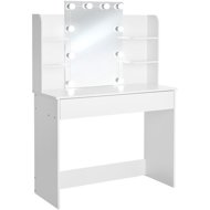 TecTake Dressing table Luise, Hollywood mirror, drawer, 4 shelves - Dressing Table