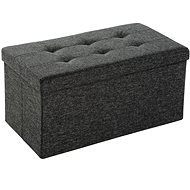 Folding stool with storage space 76×38×38cm, dark grey - Ottoman
