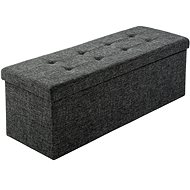 Folding stool with storage 110×38×38cm, dark grey - Ottoman