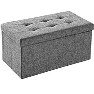 Skládací stolička z polyesteru s úložným prostorem 76×38×38cm, světle šedá - Ottoman