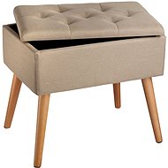 Ranya upholstered bench, linen look with storage space, sand - Ottoman