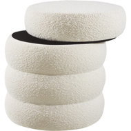 TecTake Taburet Altu, padded, storage space, cream - Ottoman