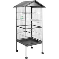 Tectake Aviary 162cm high with canopy, anthracite - Aviary